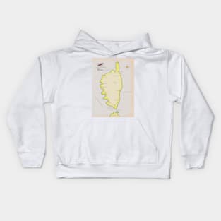 Illustrated map of Corsica Kids Hoodie